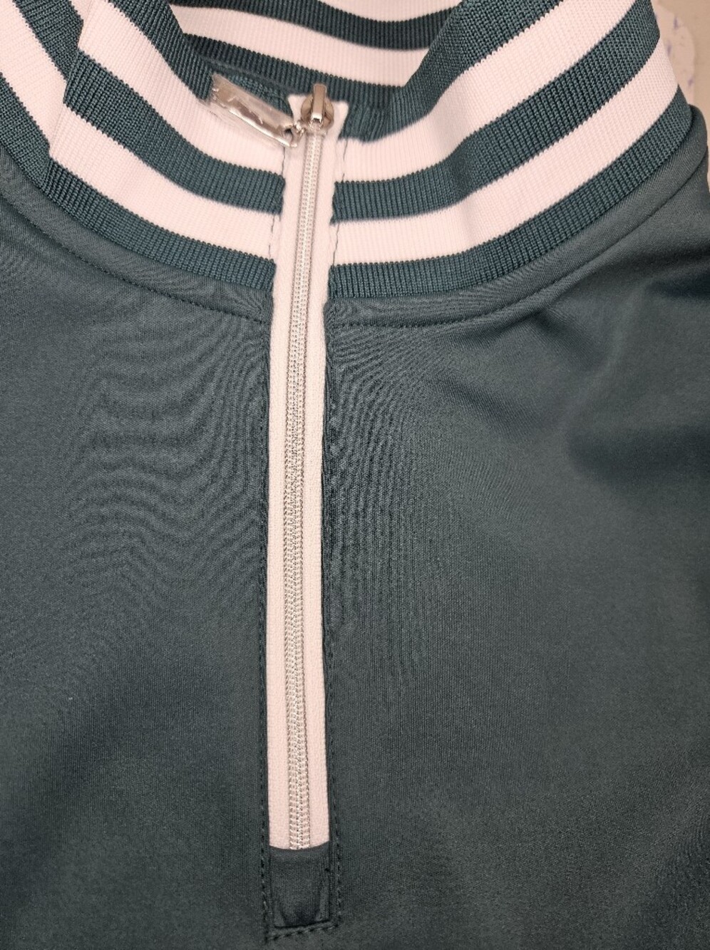ACEGOLFS Navycore Long Sleeve Golf Shirt Quarterzip UPF50+ Green Small New - Picture 13 of 15